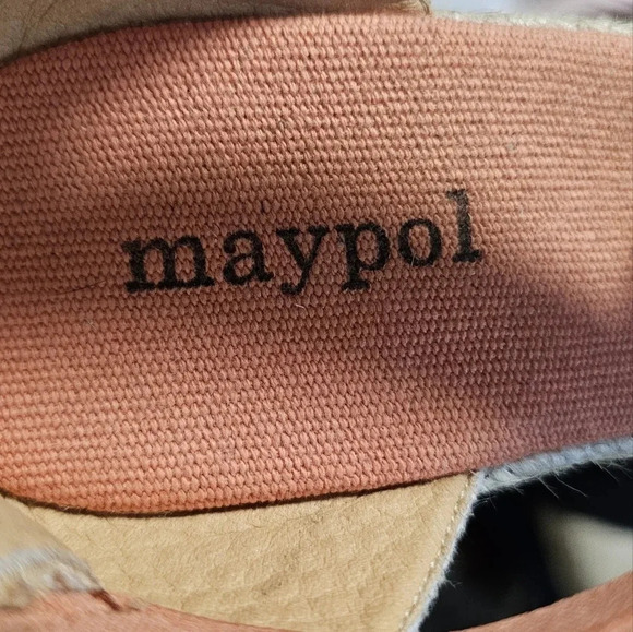 Maypol Spain  Genuine Leather Suede Upper Coral Terracotta Wedges Sandals size 9 - Picture 6 of 6
